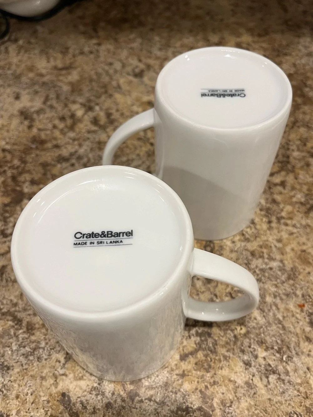 Crate & Barrel Classic White Coffee Mug - Set of 2